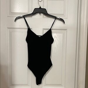 H&M Black Silk Bodysuit Size XS